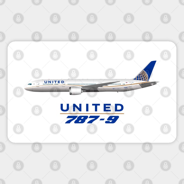 United 787-9 Magnet by SteveHClark